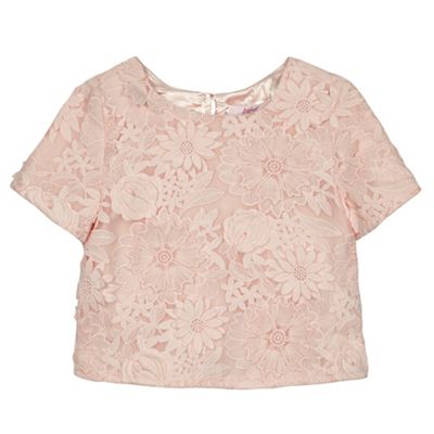 Girls' pink lace top